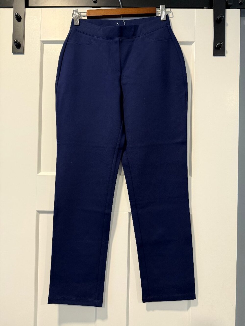 NWOT Susan Graver Navy Blue Pull-On Heavyweight Knit Ankle-Length Pants